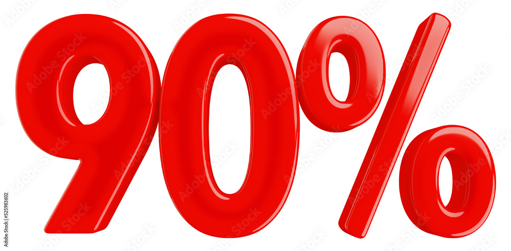 Sale 90 percent off number red 3d Sale 90 percent off number red 3d