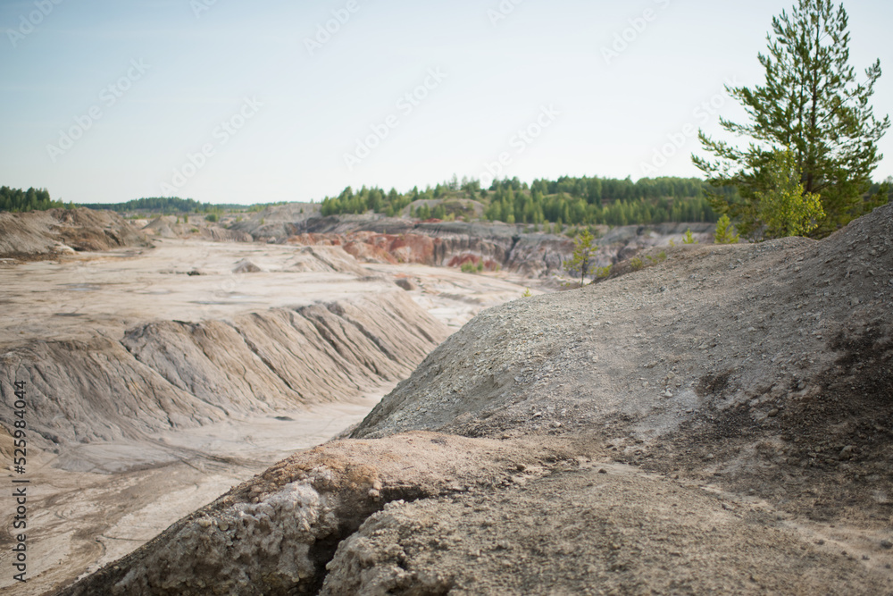 Clay quarry, human influence on nature.