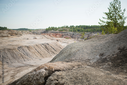 Clay quarry, human influence on nature.