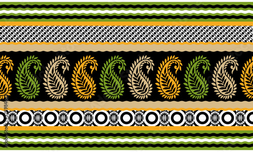 Tribal border with paisley design