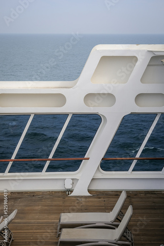 Wallpaper Mural View from open outdoor deck of legendary luxury ocean liner cruise ship on passa