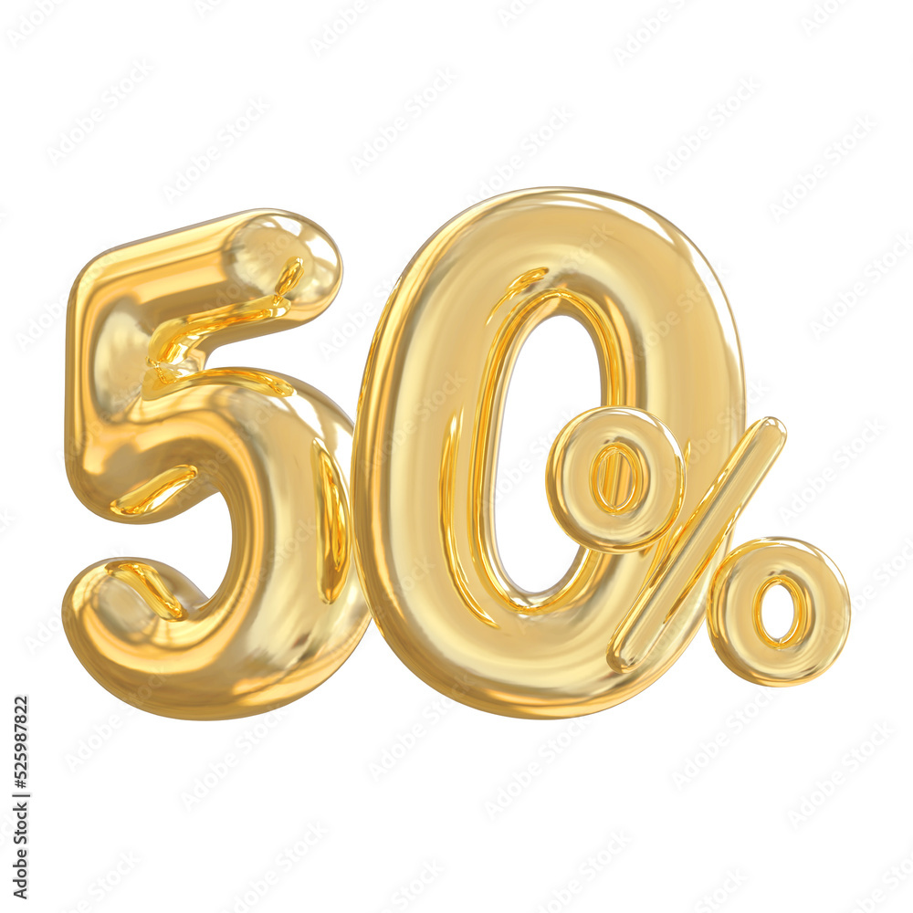 Sale 50 percent off number gold Sale 50 percent off number gold