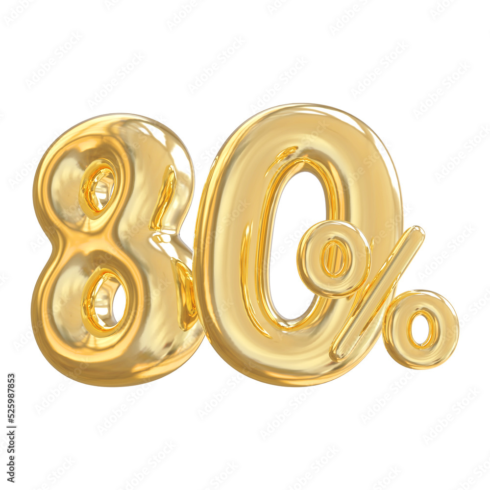 Sale 80 percent off number gold