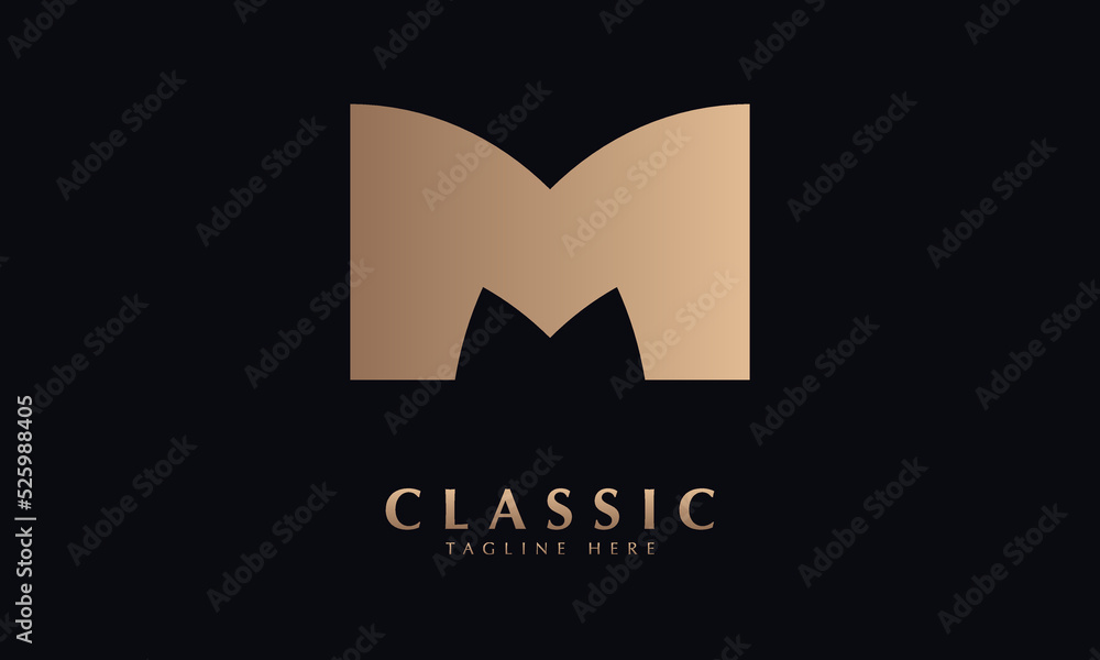 Alphabet m vector monogram abstract logo template