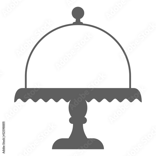 Cake stand with lid in flat icon style. Empty tray for fruit and desserts. Vector illustration.