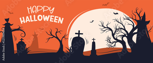 Halloween party invitations or greeting cards background. Halloween  illustration template for banner, poster, flyer, sale, and all design.