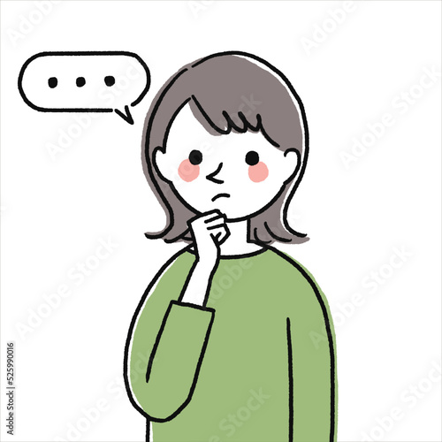 考えているポーズの女性