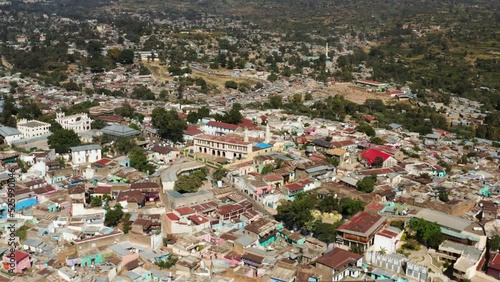 City Of Harar In Ethiopia During Daytime - aerial drone shot photo