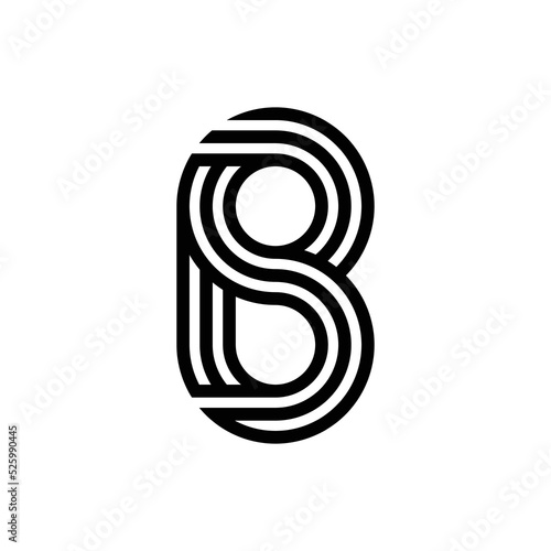 modern letter B monogram logo design