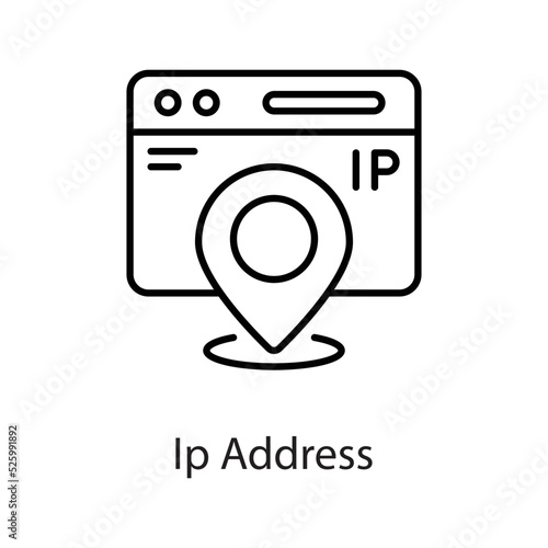 Ip Address vector Outline Icon Design illustration on White background. EPS 10 File 