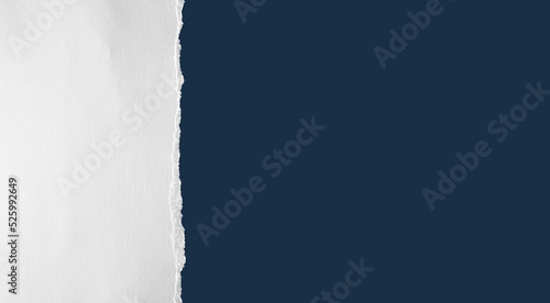 Quadro su tela Torn white paper with blue copy space background