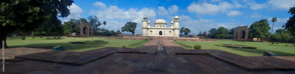 The Tomb of Itimad-ud-Daulah with its intense design-scape stands as a silent cornerstone in Mughal architecture inspite of overshadowed by its world-renowned neighbor, the Taj of Agra-India.