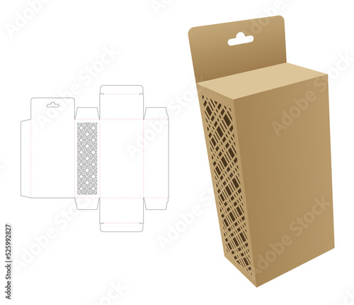 packaging box die cut template and 3D mockup