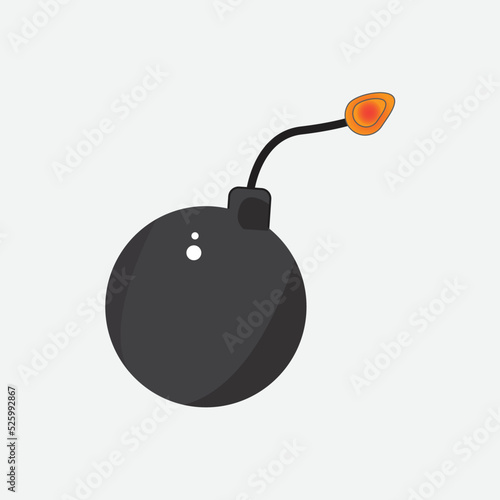 bomb cartoon illustration metal dynamite weapon fuse destruction weapon explosive power vector