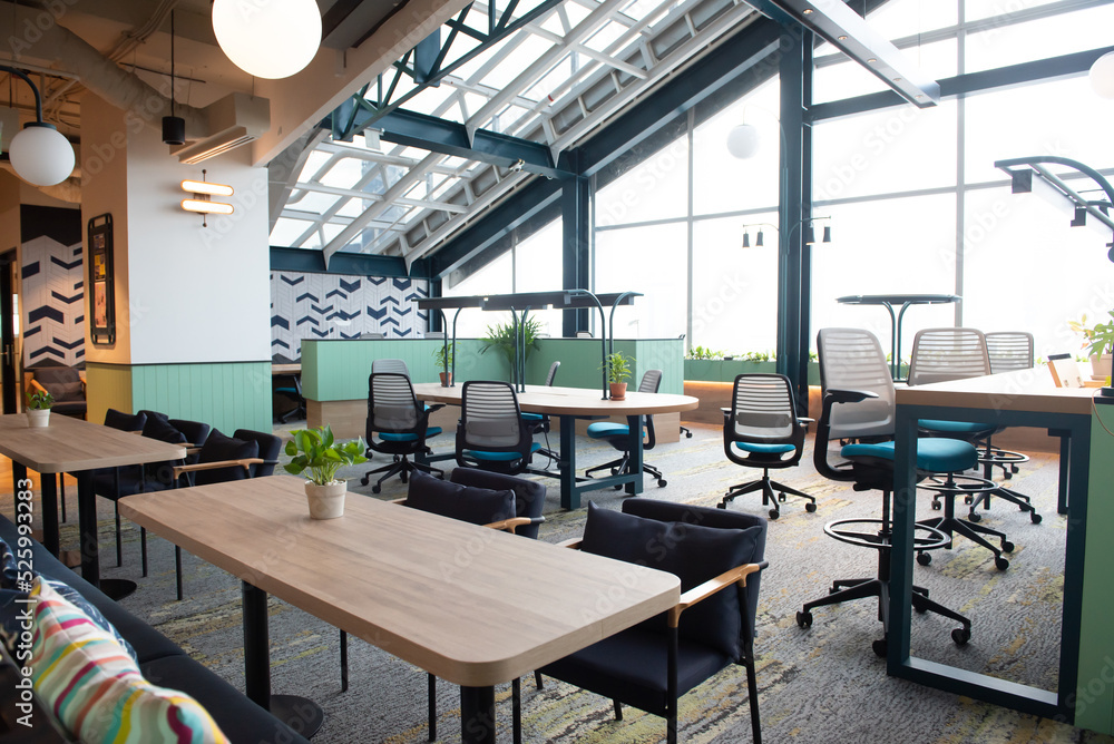 Coworking space, Was designed with a design, Biophilia.