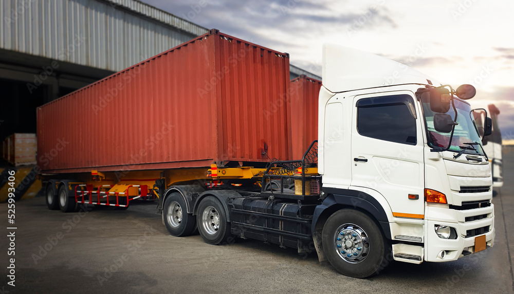 Semi Trailer Trucks Parked Loading at Dock Warehouse. Delivery Trucks Shipping Containers. Distribution Warehouse. Cargo Freight Trucks Transport. Warehouse Logistics. Semi Trailer Trucks Parked Loading at Dock Warehouse. Delivery Trucks Shipping Containers. Distribution Warehouse. Cargo Freight Trucks Transport. Warehouse Logistics.