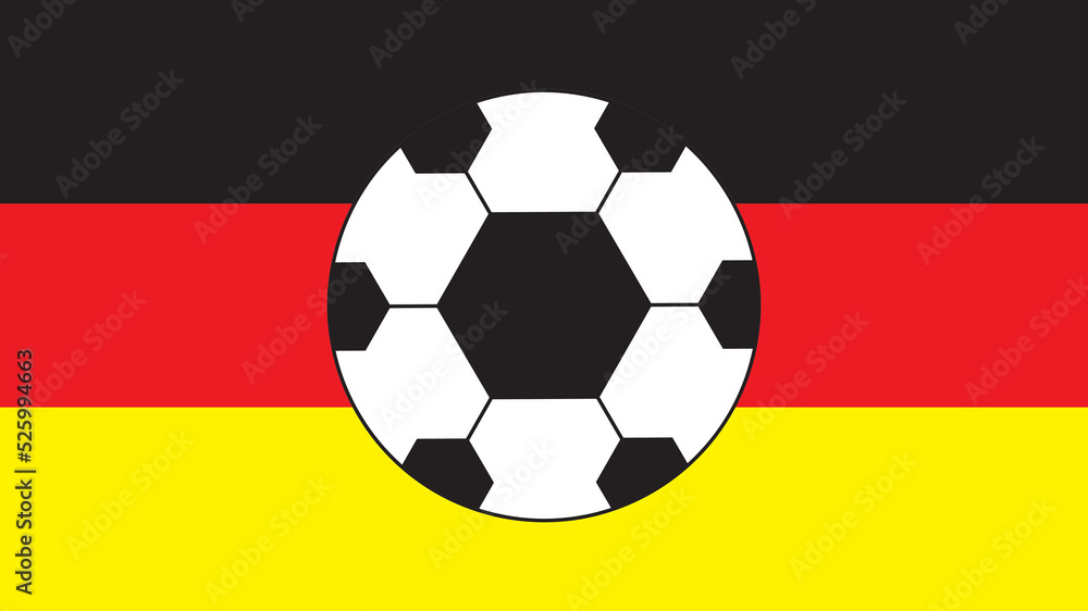 Soccer ball with german flag background Soccer ball with german flag background