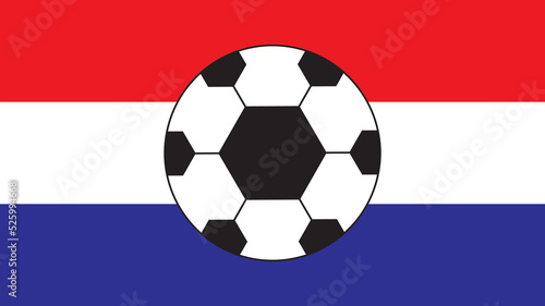 Soccer ball with netherlands flag background