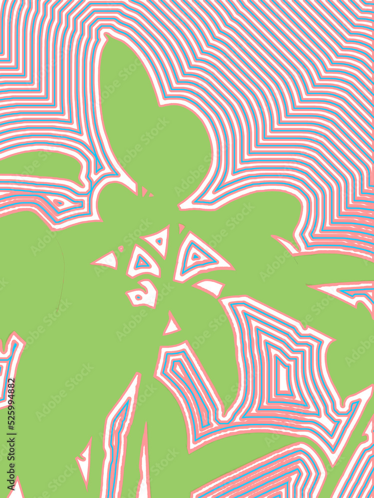 Seamless lime green tropical foliage-plant line art/ illustration. Seamless lime green tropical foliage-plant line art/ illustration.