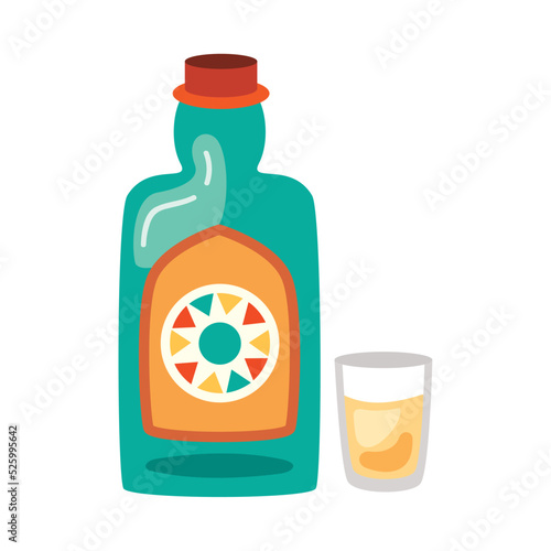 tequila bottle and cup