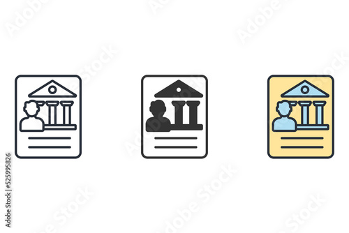 bank account icons  symbol vector elements for infographic web