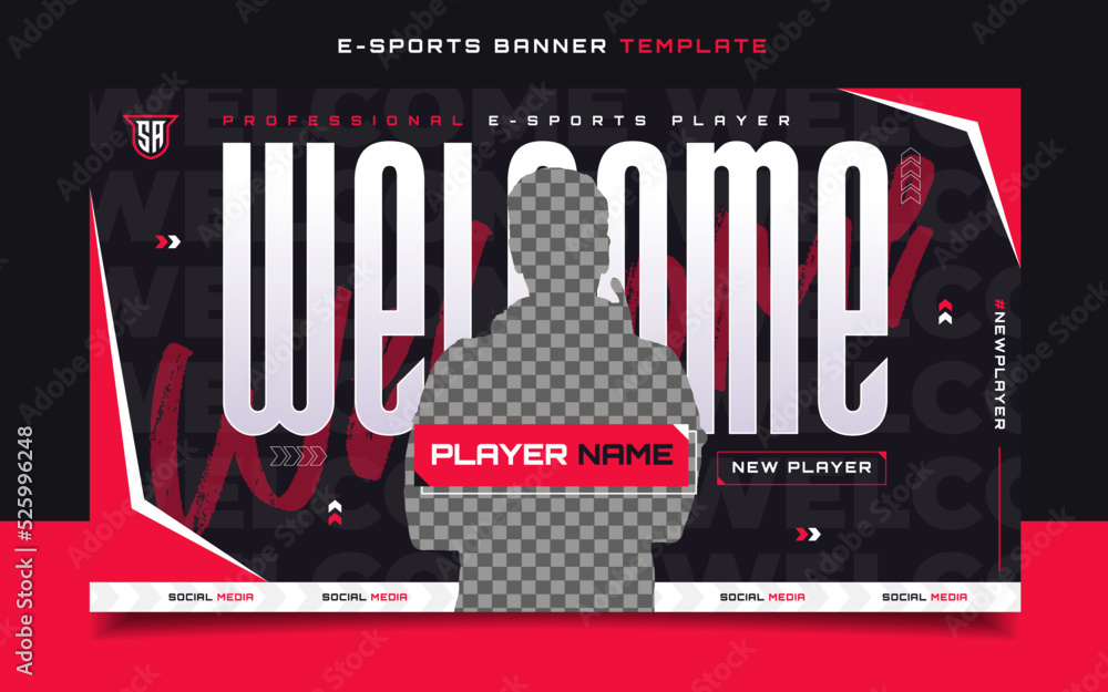Welcome New Player E-sports Gaming Banner Template for Social Media ...