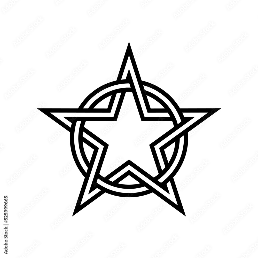 Star Circle Knot Sign Icon Logo Concept Vector Illustration Star Circle Knot Sign Icon Logo Concept Vector Illustration