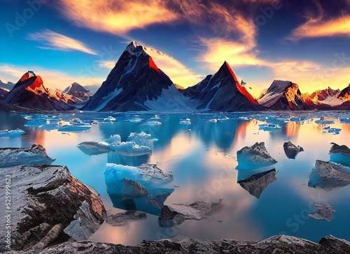 Canvas Print sunrise over the mountains