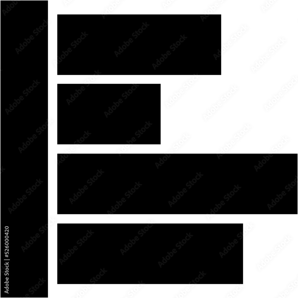 Horizontal Graph Vector Icon Horizontal Graph Vector Icon