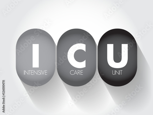 ICU Intensive Care Unit - special department of a hospital or health care facility that provides intensive care medicine, acronym text concept background