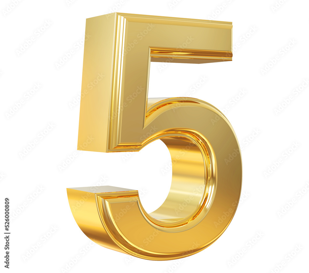 3d golden number 5 with generative AI 3d golden number 5 with generative AI