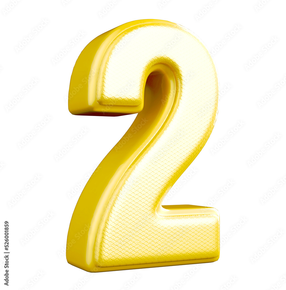 3d golden number 2 3d golden number 2