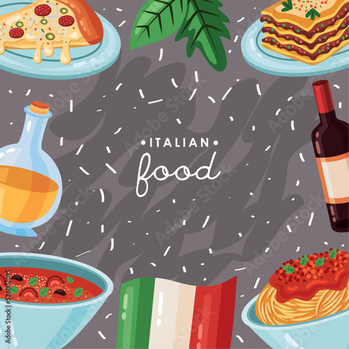 italian food lettering frame photo