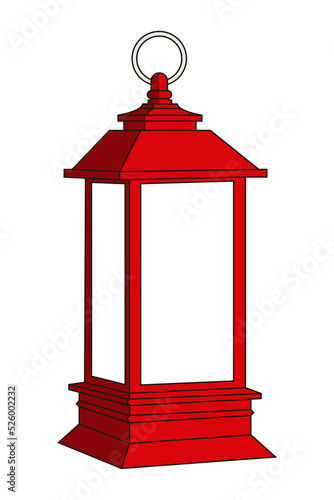 Red candle lantern vector illustration.