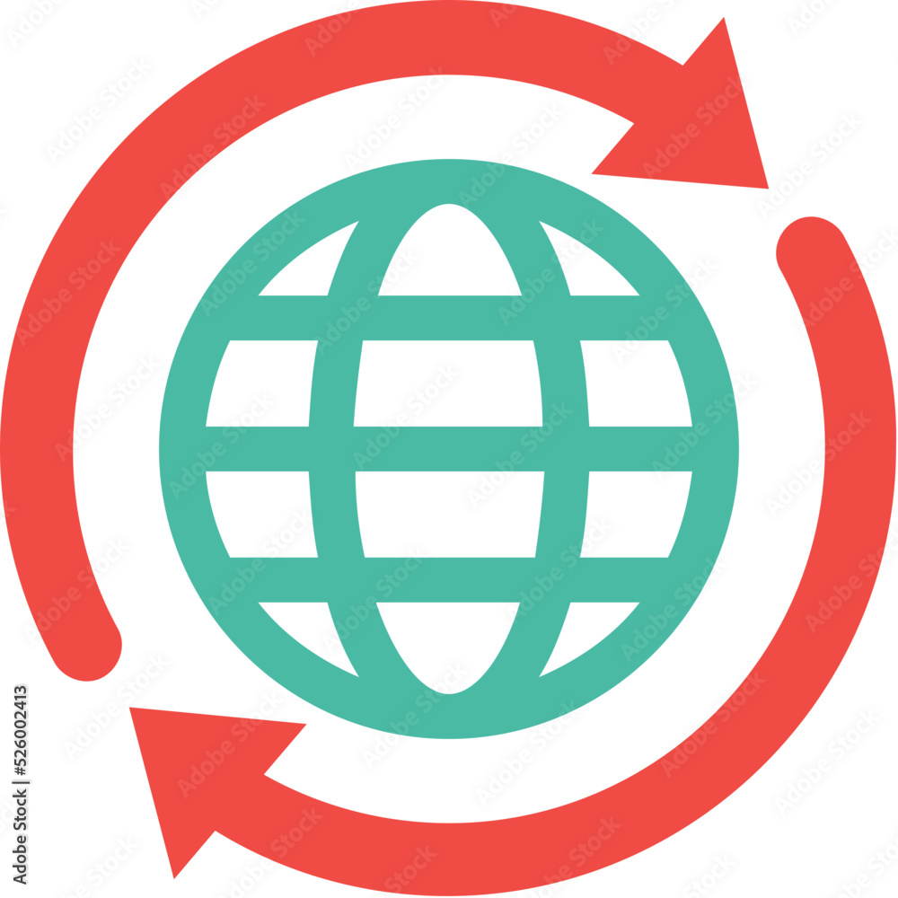 Globe Arrows Vector Icon Globe Arrows Vector Icon