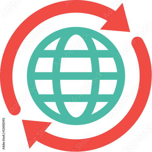 Globe Arrows Vector Icon