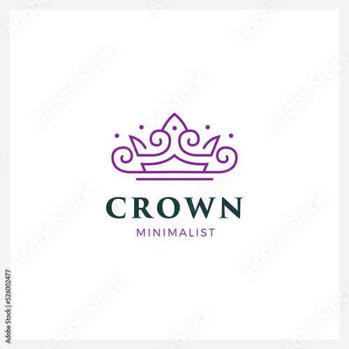 Purple Crown Logo and symbol template illustration icon modern and minimalist
