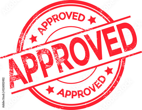 Bild auf Leinwand Approved red rubber stamp.