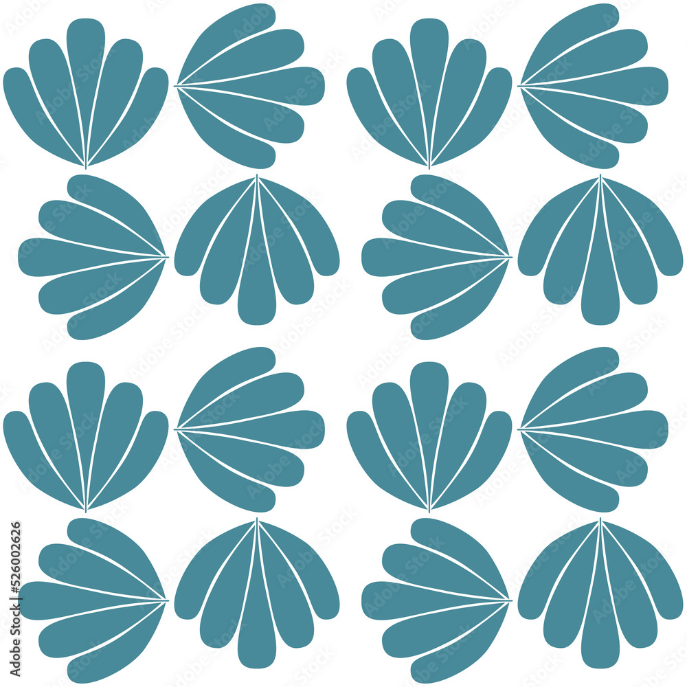 Blue green mint clam shell background seamless pattern nautical theme Blue green mint clam shell background seamless pattern nautical theme