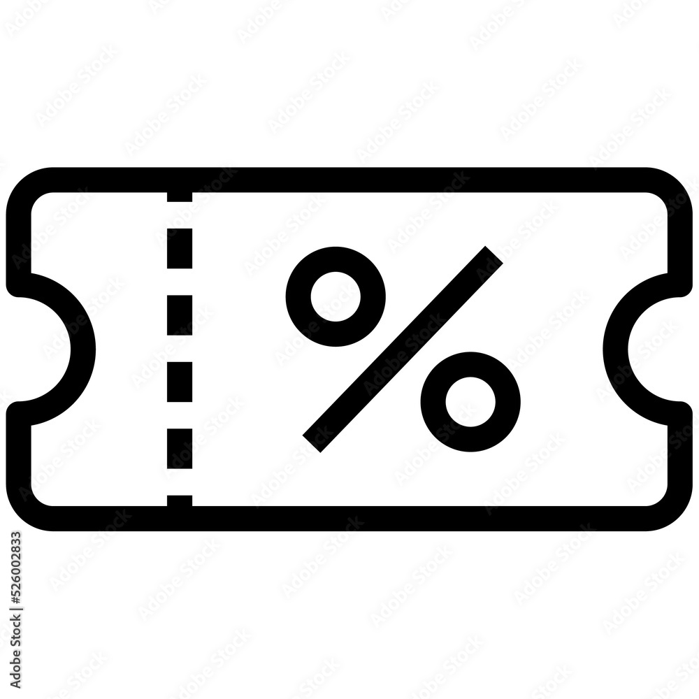Discount voucher outline icon. Discount voucher outline icon.