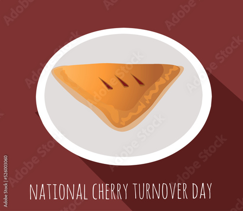 national cherry turnover day good for national cherry turnover day celebration. flat design. flyer design.flat illustration.