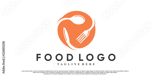food logo design with unique concept Premium Vector