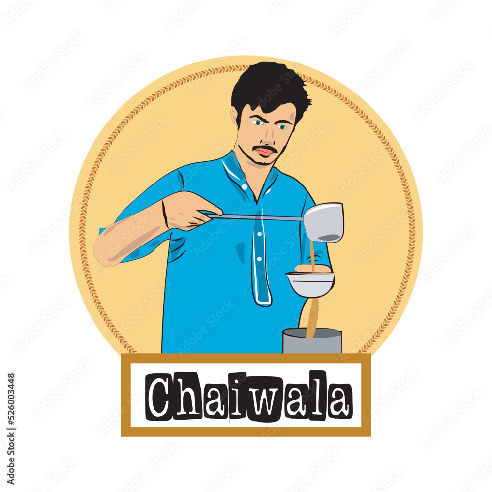 Chaiwala meaning tea seller poster, background, banner, chai or tea poster, vector illustration. Chaiwala meaning tea seller poster, background, banner, chai or tea poster, vector illustration.