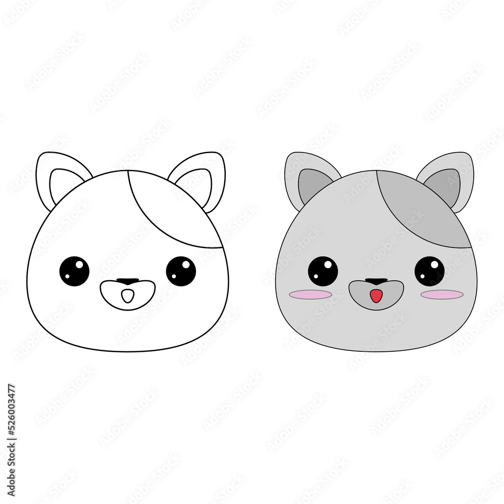The head of a cartoon animal. Cat's head. Contour drawing. Cute cartoon tiger. Educational coloring book with animals for preschool and kindergarten children. The head of a cartoon animal. Cat's head. Contour drawing. Cute cartoon tiger. Educational coloring book with animals for preschool and kindergarten children.