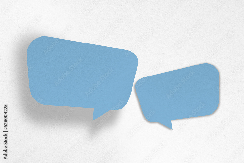 Speech balloon shaped blue paper isolated on white background. Speech balloon shaped blue paper isolated on white background.