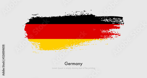Brush painted grunge flag of Germany. Abstract dry brush flag on isolated background