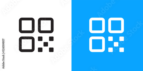 QR code outline style icon design vector. Digital scanning symbol illustration.	