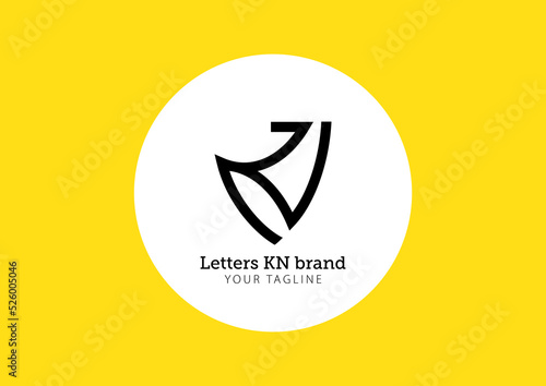 Letters KN logo design concept
