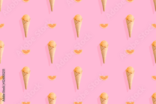 Seamless pattern on the theme of ice cream.