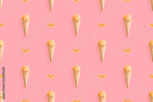 Seamless pattern on the theme of ice cream.